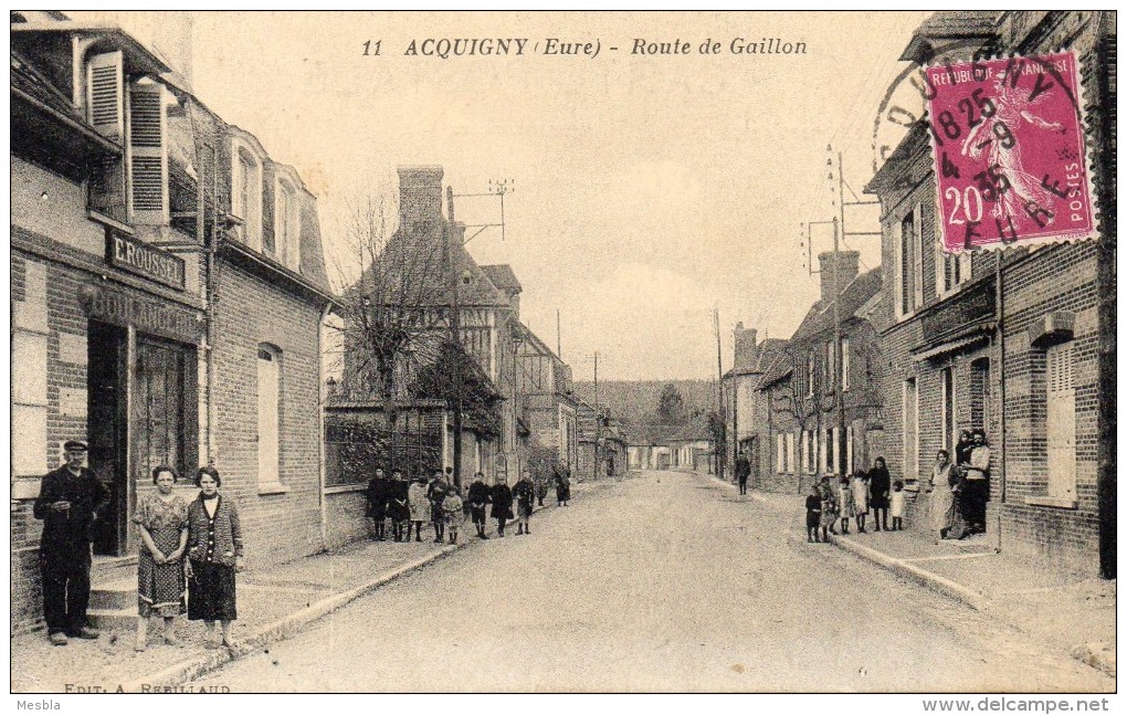 CPA  -   ACQUIGNY   (27)   Route De Gaillon    (Boulangerie E. Roussel ) - Acquigny