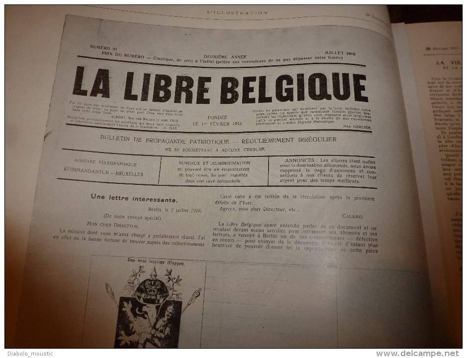 1917 ;LIBRE BELGIQUE;Athènes;Révolte RUSSIE;Emeute Des POMMES DE TERRE à Amsterdam;Le TROIS-MATS Saint-Antoine-de-Padoue - L'Illustration