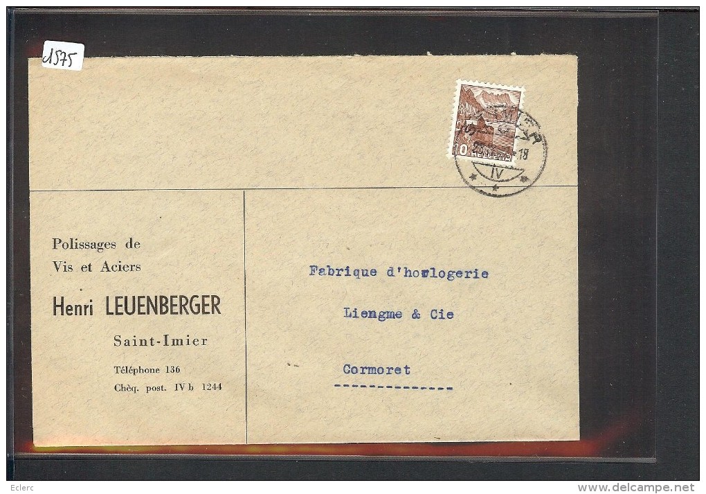 SUISSE - ST IMIER  - HORLOGERIE - MONTRES - Covers & Documents