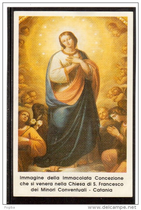 ST221  Santino - Holy Card - Image Pieuse  -  IMMACOLATA CONCEZIONE - Chiesa Di S. Francesco   Catania - Santini