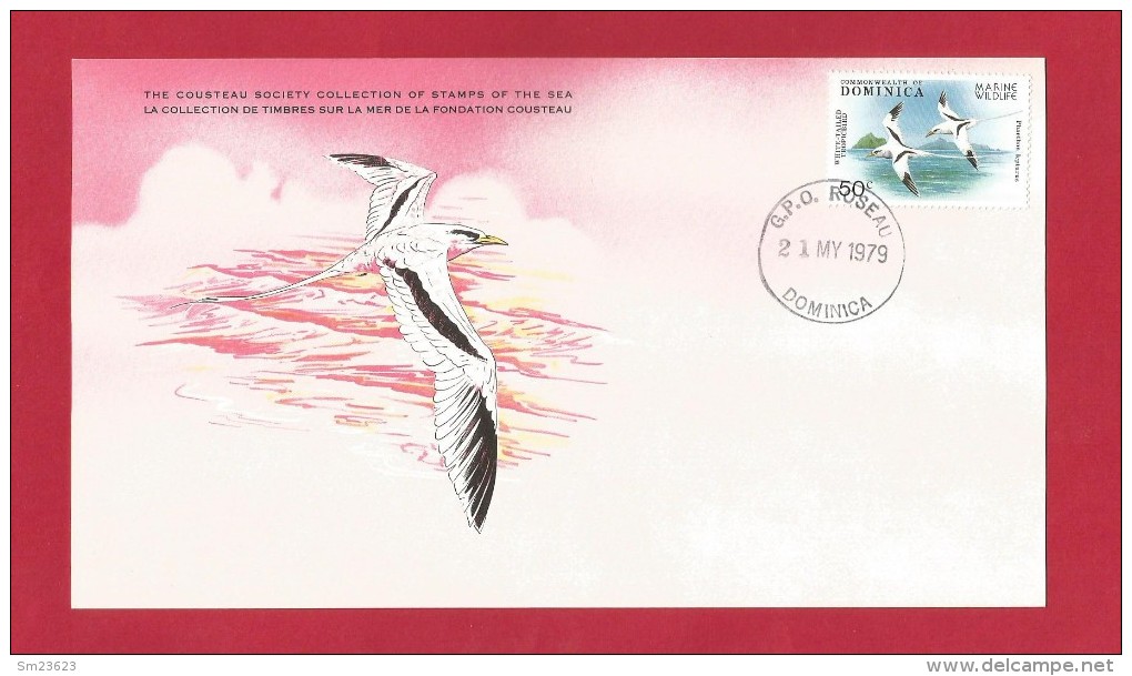 Dominica 1979 , The Cousteau Society Collection Of Stamps Of The Sea - First Day Card 21 May 1979 - Colibris