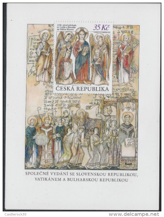 O) 2013 CZECH REPUBLIC, SOUVENIR 1150 YEARS SINCE THE ARRIVAL OF ST. CYRILL AND METHODIUS, MNH - Nuevos