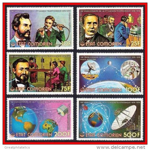 COMOROS/COMORO IS. 1976 BELL Telephone SC#196-201 MNH CV$10.00 SPACE - Collections