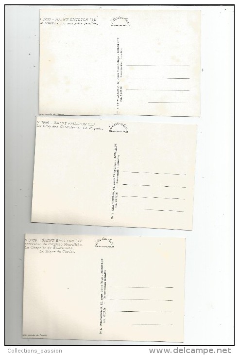 Cp , 33 , SAINT EMILION , Ed : Chatagneau , 6 Scans , LOT DE 8 CARTES POSTALES - 5 - 99 Cartoline