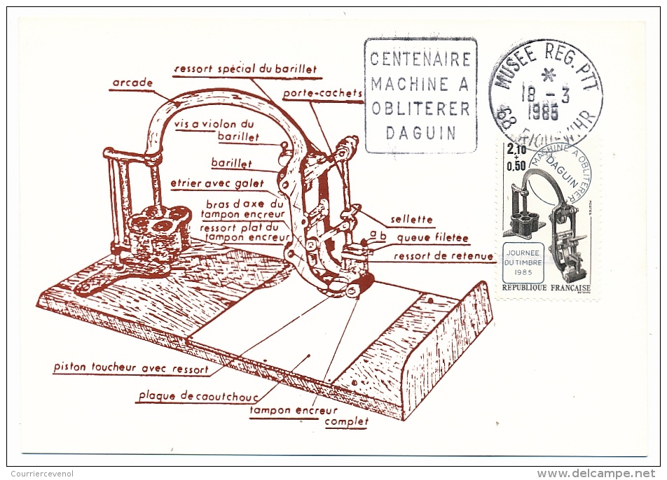 France - Lot De 10 Cartes "Eugène DAGUIN" Journée Du Timbre 1985 / Dont Simili Daguins Musées Riquewihr, Paris, Nantes - Giornata Del Francobollo