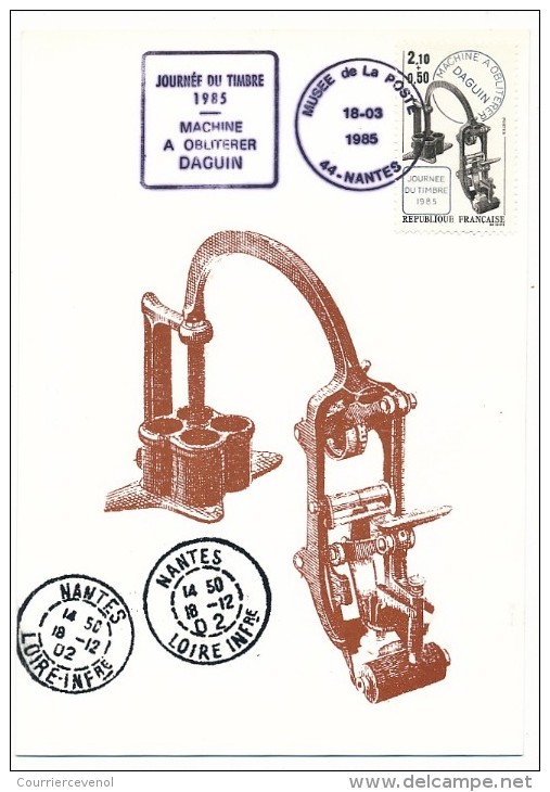 France - Lot De 10 Cartes "Eugène DAGUIN" Journée Du Timbre 1985 / Dont Simili Daguins Musées Riquewihr, Paris, Nantes - Tag Der Briefmarke