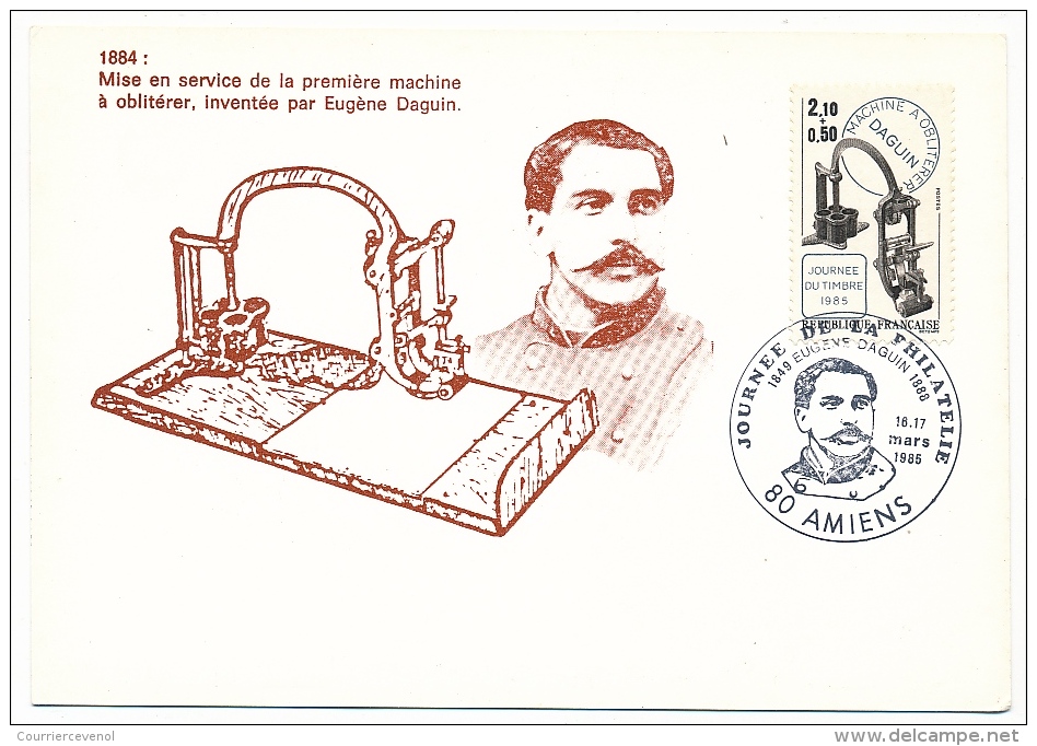 France - Lot de 10 cartes "Eugène DAGUIN" Journée du timbre 1985 / dont simili daguins Musées Riquewihr, Paris, Nantes