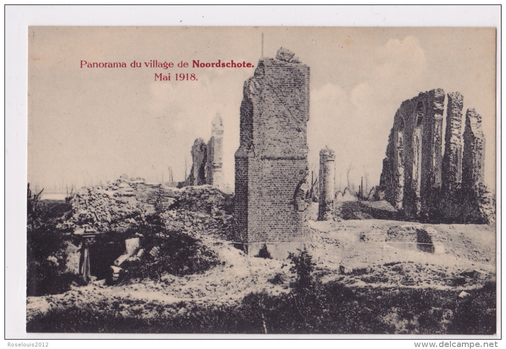 NOORDSCHOTE : Panorama Du Village - Mai 1918 - Lo-Reninge