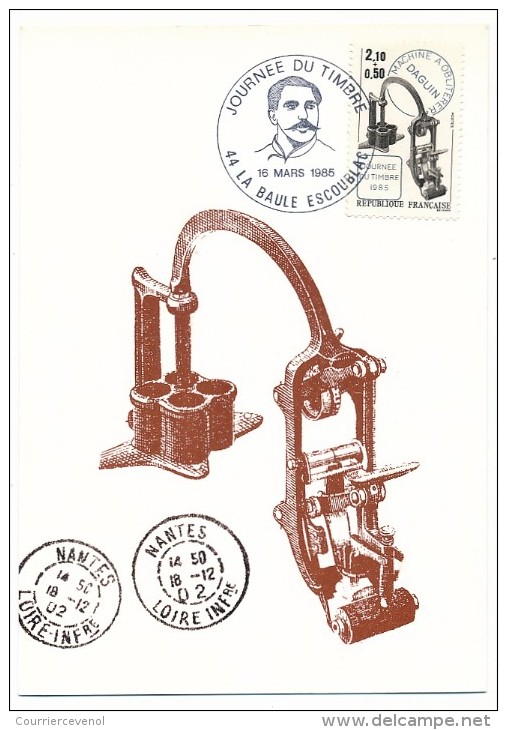 France - Lot De 10 Cartes "Eugène DAGUIN" Journée Du Timbre 1985 / Dont Simili Daguins Musées Riquewihr, Paris, Nantes - Lettres & Documents