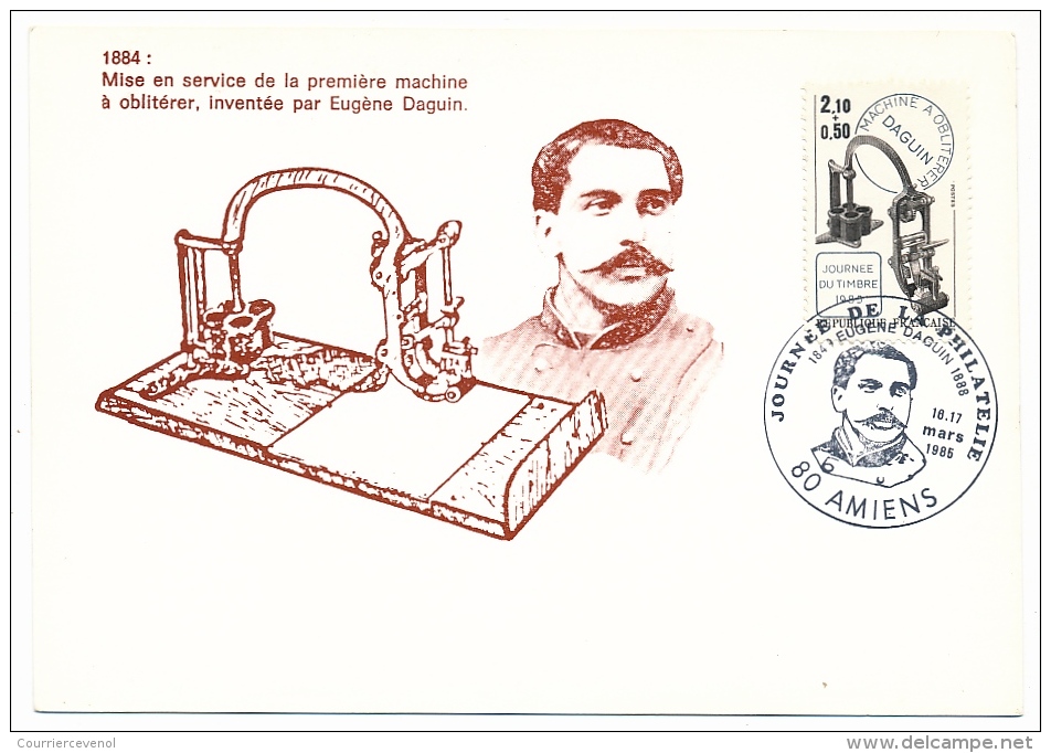 France - Lot de 10 cartes "Eugène DAGUIN" Journée du timbre 1985 / dont simili daguins Musées Riquewihr, Paris, Nantes