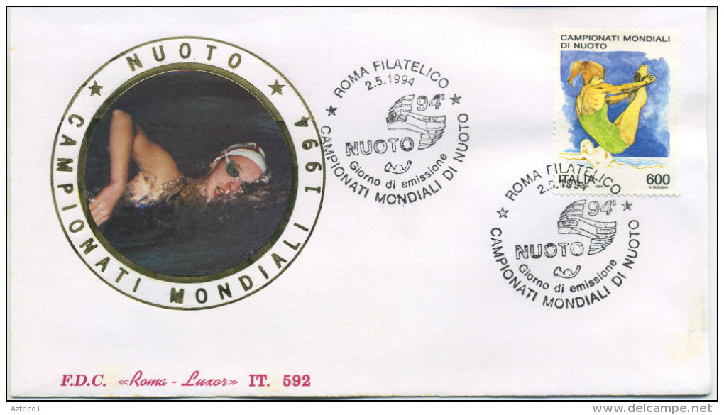 ITALIA - FDC  ROMA LUXOR 1994 -  MONDIALI DI NUOTO - SPORT - ANNULLO SPECIALE - FDC