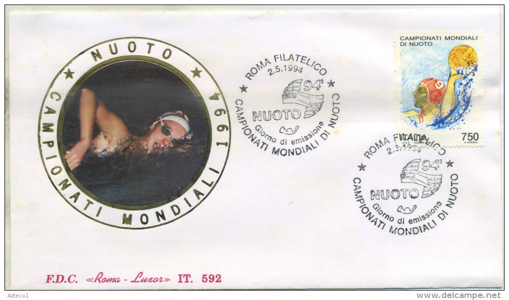 ITALIA - FDC  ROMA LUXOR 1994 -  MONDIALI DI NUOTO - SPORT - ANNULLO SPECIALE - FDC