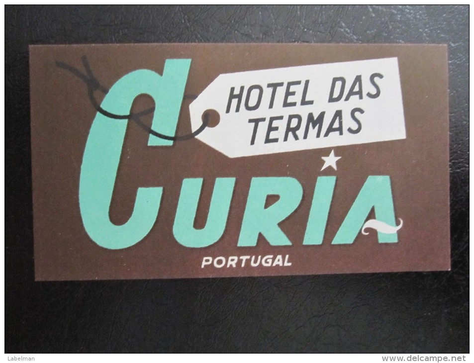 HOTEL PENSAO RESIDENCIAL PENSION DAS TERMAS GURIA MEDIUM DECAL TAG STICKER LUGGAGE LABEL ETIQUETTE AUFKLEBER PORTUGAL - Hotel Labels