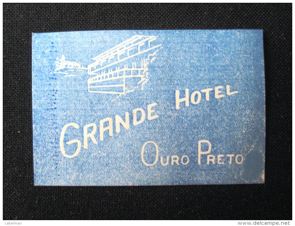 HOTEL PENSION PENSAO GRAND OURO PRETO MINI DECAL STICKER LUGGAGE LABEL ETIQUETTE AUFKLEBER PORTUGAL - Hotel Labels