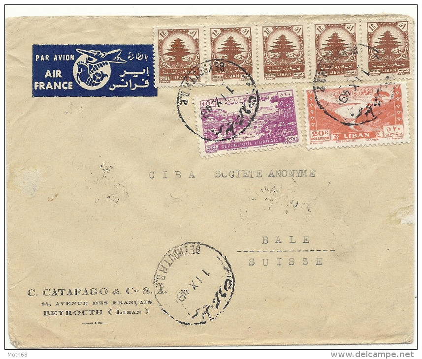 1948 Flugbrief In Die Schweiz - Liban