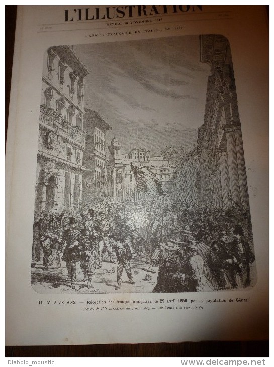 1917 ;Gênes Et Brescia En 1859; PÊCHEURS AU COMBAT; La Malmaison;Litho De JONAS; Kerensky;Les Serbes De MONASTIR; Maroc - L'Illustration