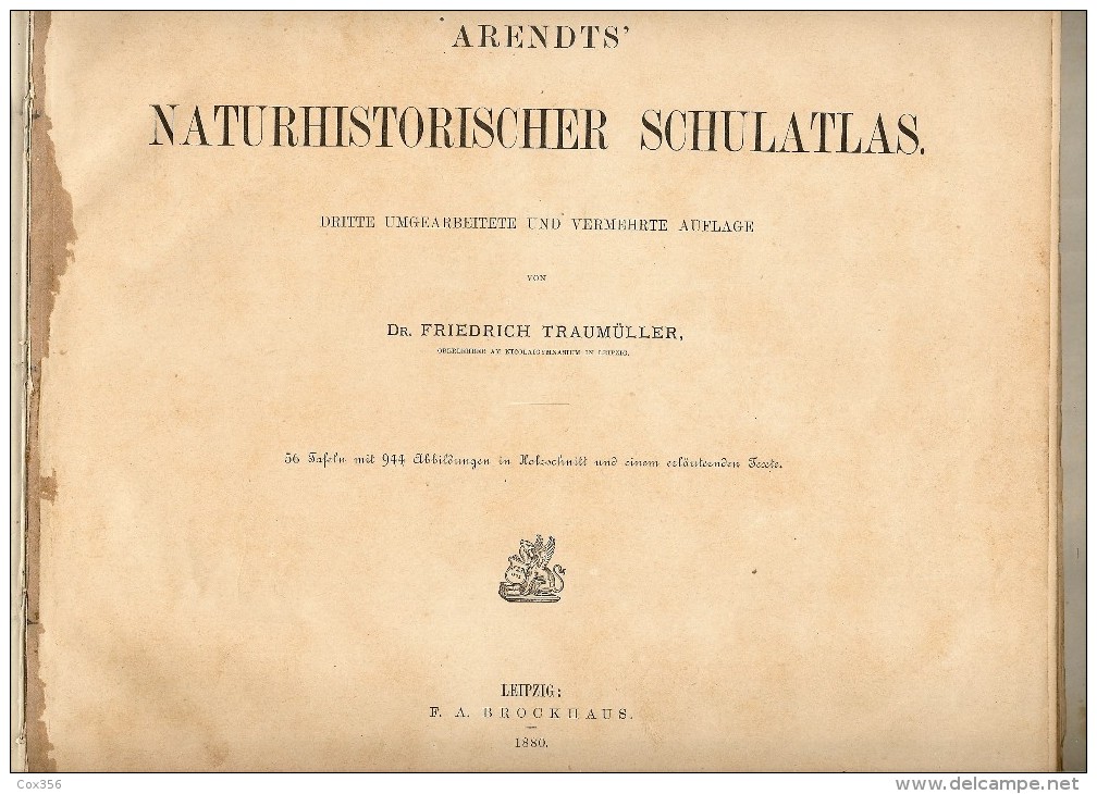 NATURHISTORISCHER SCHULATLAS 1880 , Dr FRIEDRICH TRAUMULLER - Nature