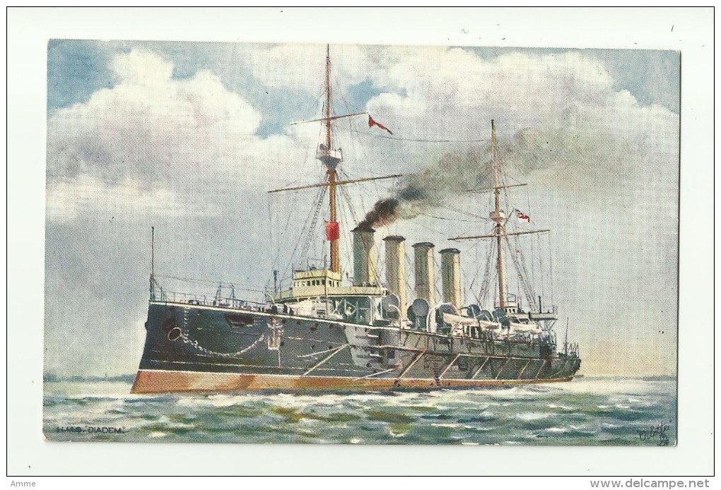 Tuck's Oillette   *   H.M.S. Diadem  (Ironclads 9079) - Tuck, Raphael