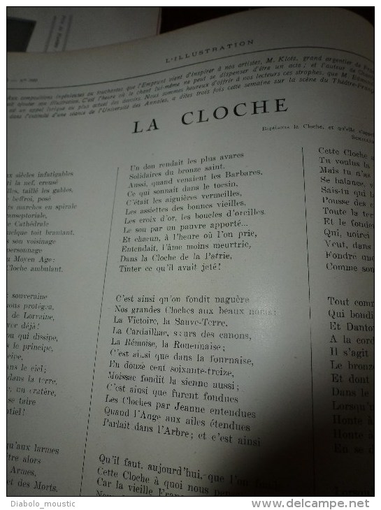 1917 ;La CLOCHE;BIG WAR PHOTO;Brescia,Verone,Piave,Moulin Della Sega;Mariés FRANCO-US Vitrimont;CANADA En Nos Forêts - L'Illustration