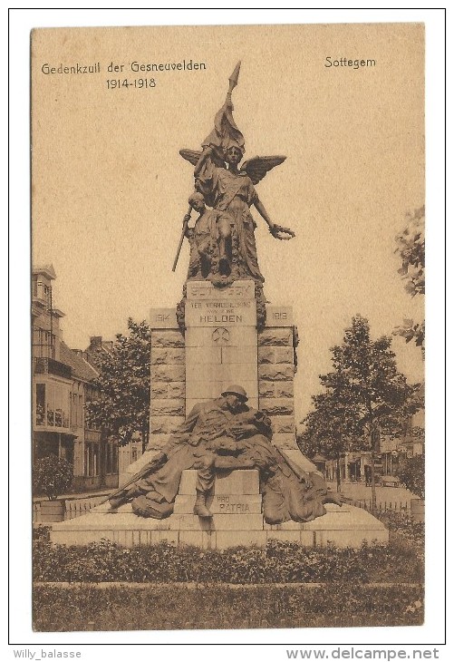 Carte Postale - ZOOTEGEM - SOTTEGEM - Gedenkzuil Der Gesneuvelden 1914 - 1918 - CPA  // - Zottegem