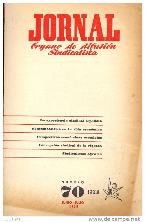 Magazine Revue Tijdschrift Jornal - Organo De Difusion Sindicalista - Nr 70 - Especial Expo Brussel 1958 - Autres & Non Classés