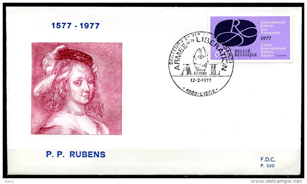 BE   FDC  1838   ---   Année Rubens  --  Obl. Liège - 1971-1980