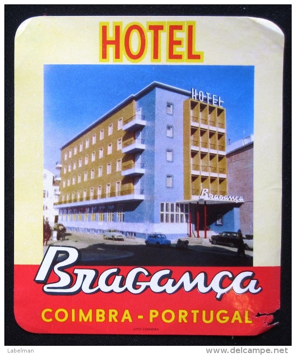 HOTEL PENSAO RESIDENCIAL BRAGANCA COIMBRA TAG DECAL STICKER LUGGAGE LABEL ETIQUETTE AUFKLEBER PORTUGAL - Etiketten Van Hotels