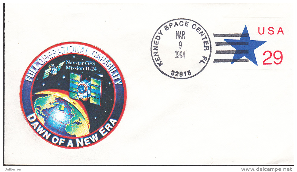 SPACE -  USA - 1994-  NASTAR MISSIONII -24  SATELLITE   COVER WITH   LARGE KENNEDY SPACE CENTRE  POSTMARK - Etats-Unis