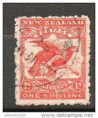 N ZELANDE 1s Rouge  1907-09  N°132 - Oblitérés