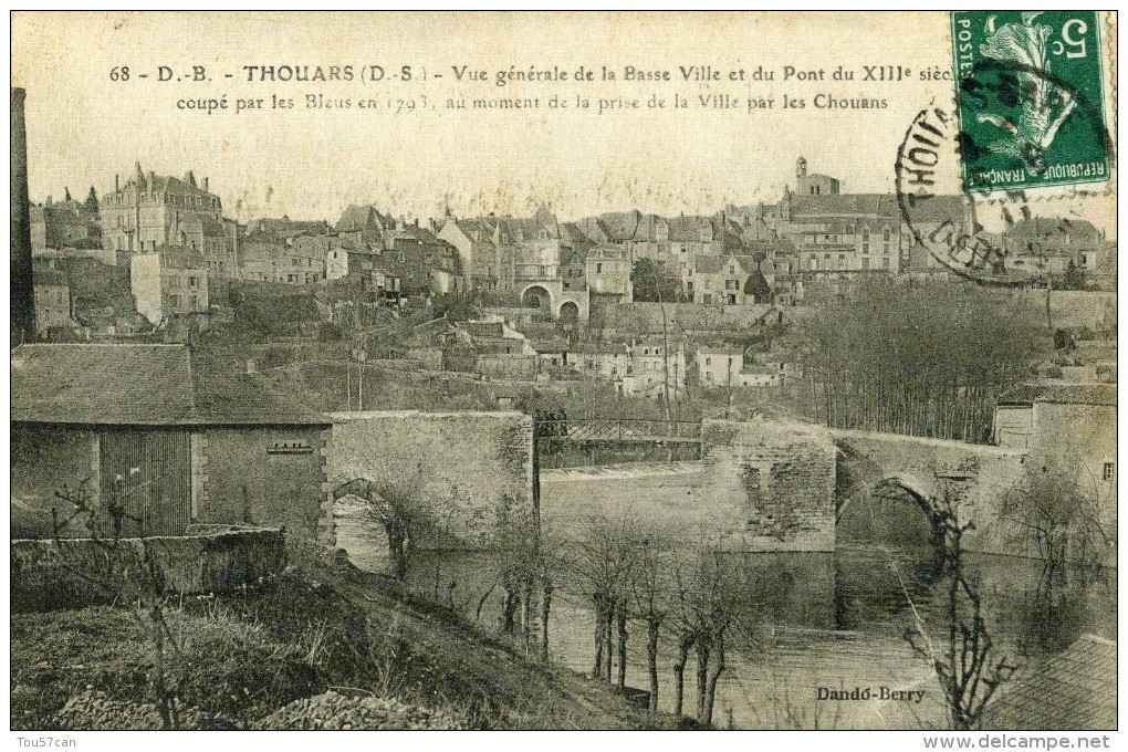 THOUARS - DEUX-SEVRES  (79) - CPA  CLICHE PEU COURANT DE 1917. - Thouars