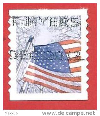STATI UNITI USATO - 2013 - BANDIERE - Inverno - AUTOADESIVO - FOREVER - DENTELL. 9½ Vertical - Michel US 4771 - Used Stamps