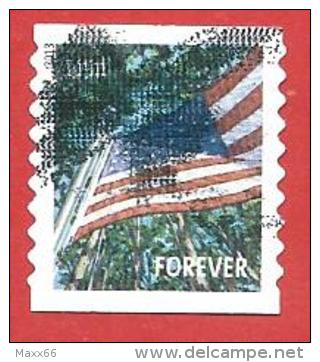 STATI UNITI USATO - 2013 - BANDIERE - Estate - AUTOADESIVO - FOREVER - DENTELL. 9½ Vertical - Michel US 4769 - Used Stamps