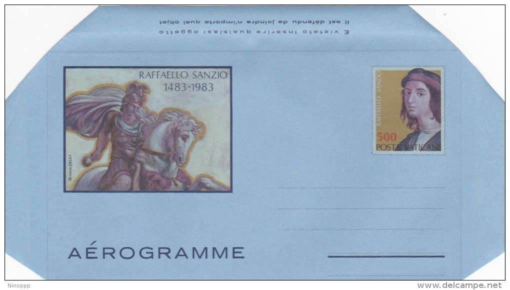 Vatican City 1983 A 21 500th Anniversary Of The Birth Of Raffaello Sanzio, Unused Aerogramme - Other & Unclassified