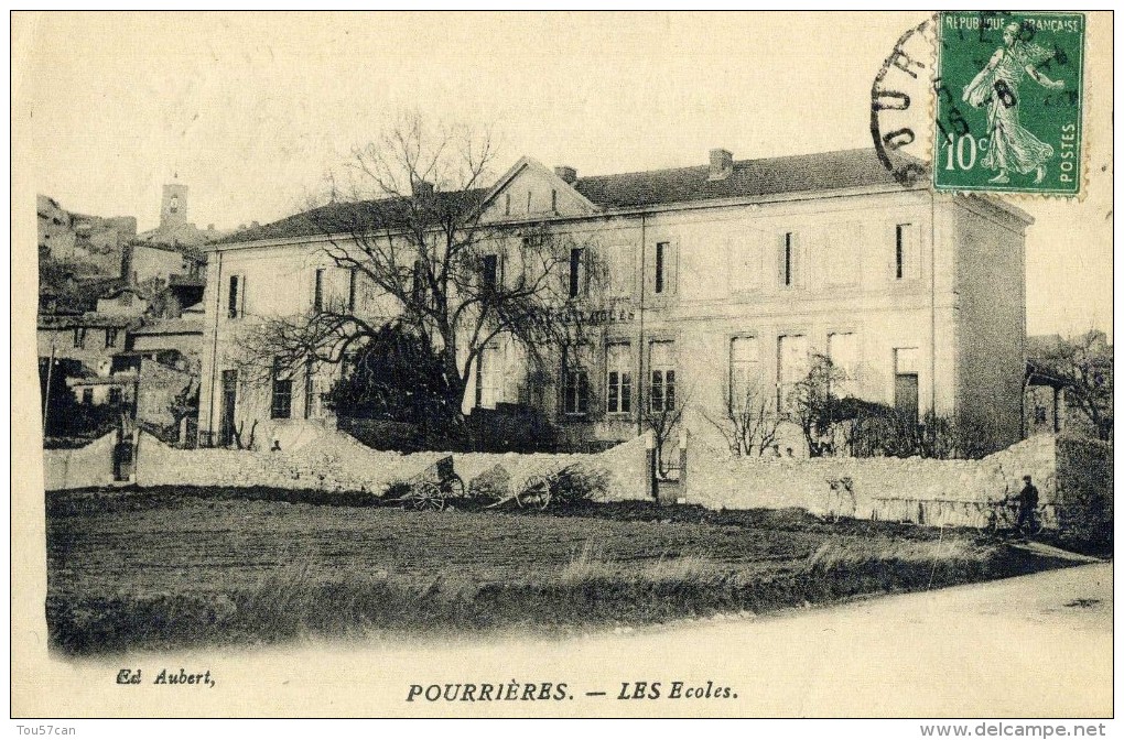 POURRIERES  - VAR (83) - CPA  CLICHE PEU COURANT DE 1923. - Autres & Non Classés