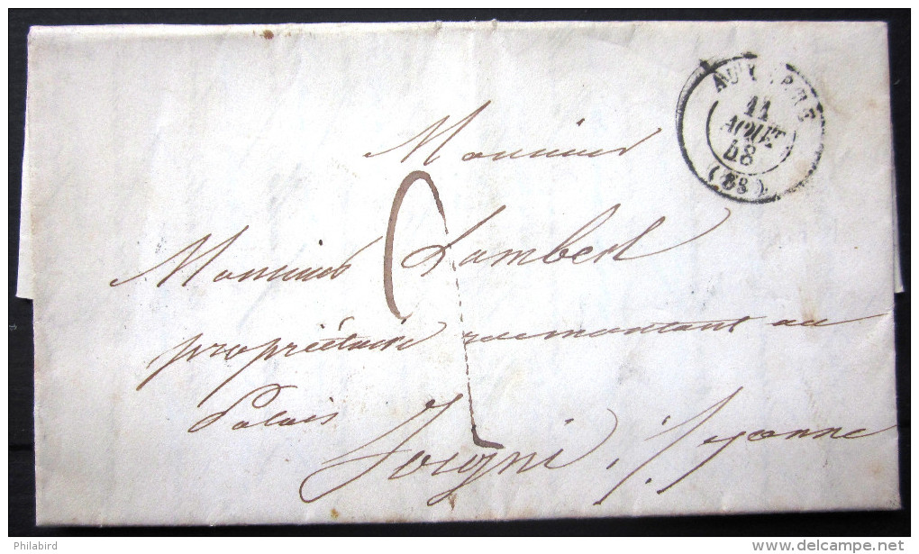 Cachet Type 15  --  AUXERRE  --  YONNE  --  LAC  --  1848 - 1801-1848: Vorläufer XIX