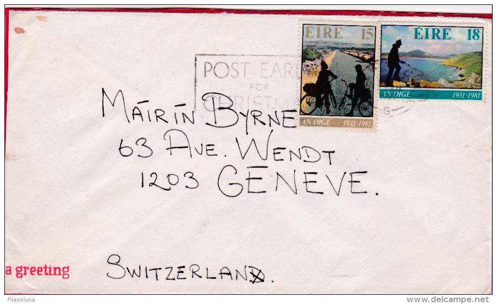 02063 Carta Irlanda A Geneve 1981 - Lettres & Documents
