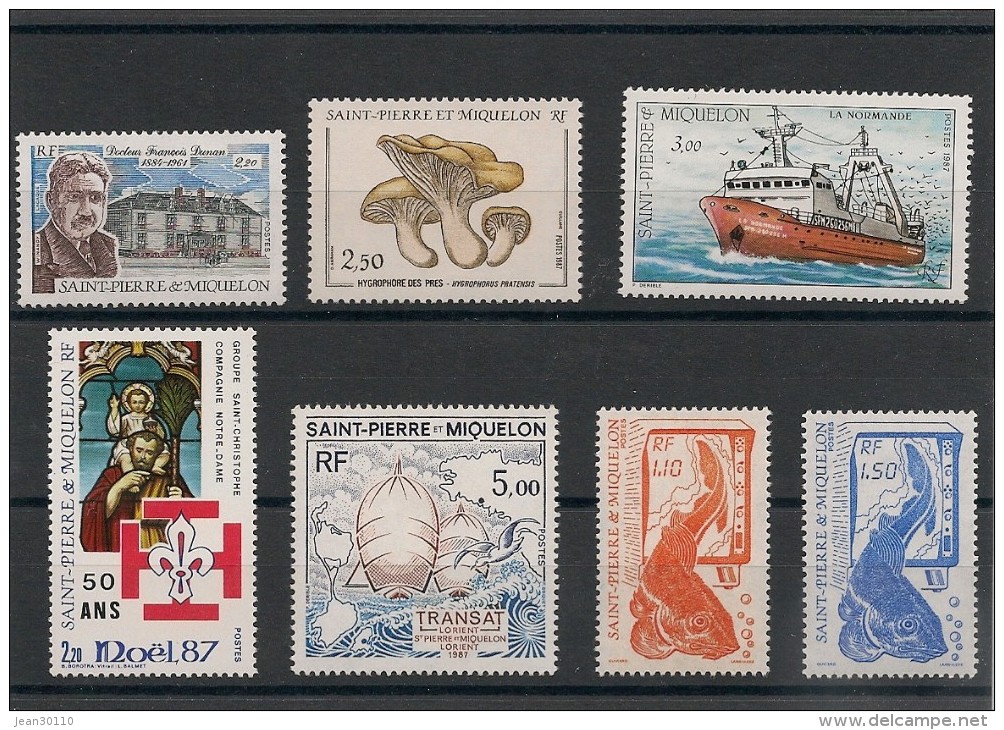 Saint Pierre Et Miquelon   Année 1987 N° 475/483** Côte : 14,00 € - Neufs