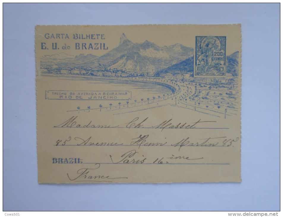 Amérique  :BRESIL   :Rio De Janeiro  ;Carta Bilhète  E.U Do BRAZIL  :Lettre Du 25/7/1904 - Ganzsachen