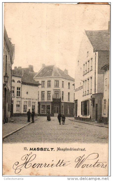 Hasselt    5 CP  Botermarkt 1904  Kieikenmarkt  Maagdendriesstr   Bld Schierveld  Casernes 1901 - Hasselt