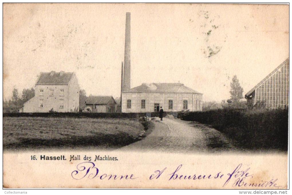 Hasselt   2 CP Hall Des Machines 1904  Jeneverstokerij?     Binnenzicht Statie 1904 - Hasselt