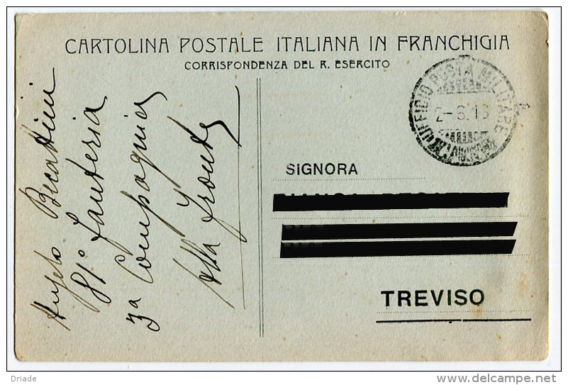 CARTOLINA POSTALE ITALIANA IN FRANCHIGIA CORRISPONDENZA DEL REGIO ESERCITO POSTA MILITARE ANNO 1916 - Franchise