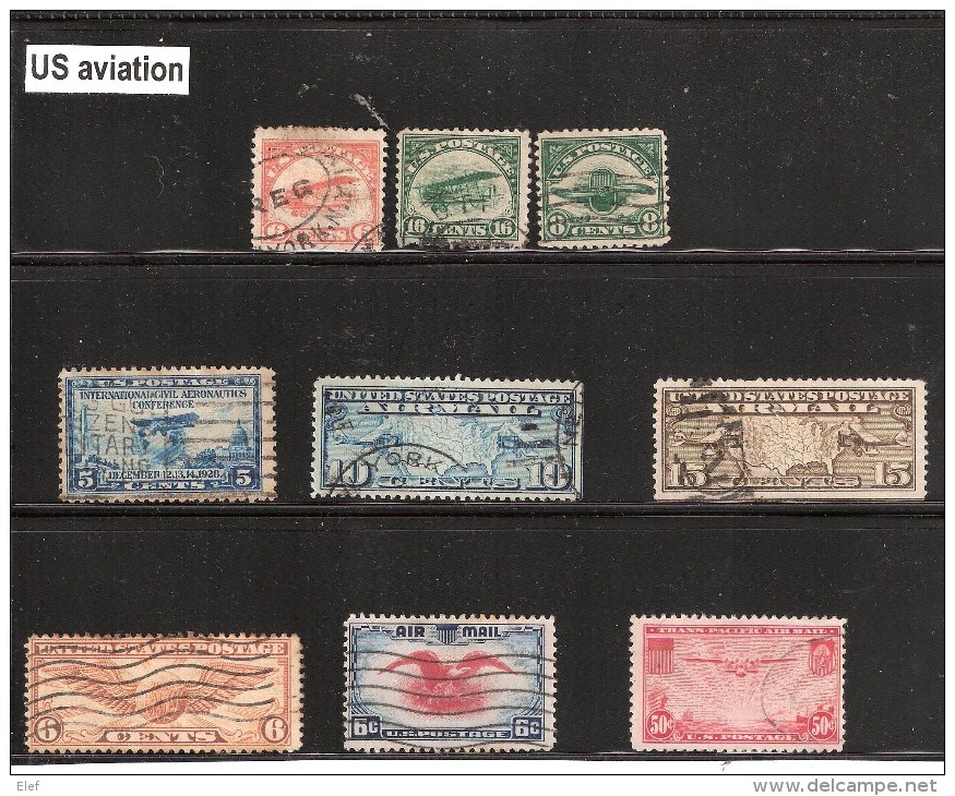 USA / Etats Unis Airmail : Collection De 23 Timbres Poste Aérienne Dont N° 1 , 2, (Avion Curtiss Jenny), 4, Cote 140 Eur - 1a. 1918-1940 Used