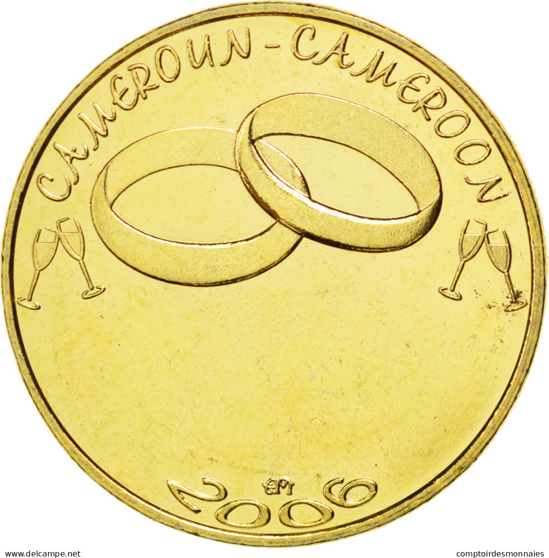 Monnaie, Cameroun, 7500 CFA-5 Africa, 2006, SPL, Brass Gilt, KM:31a - Kameroen
