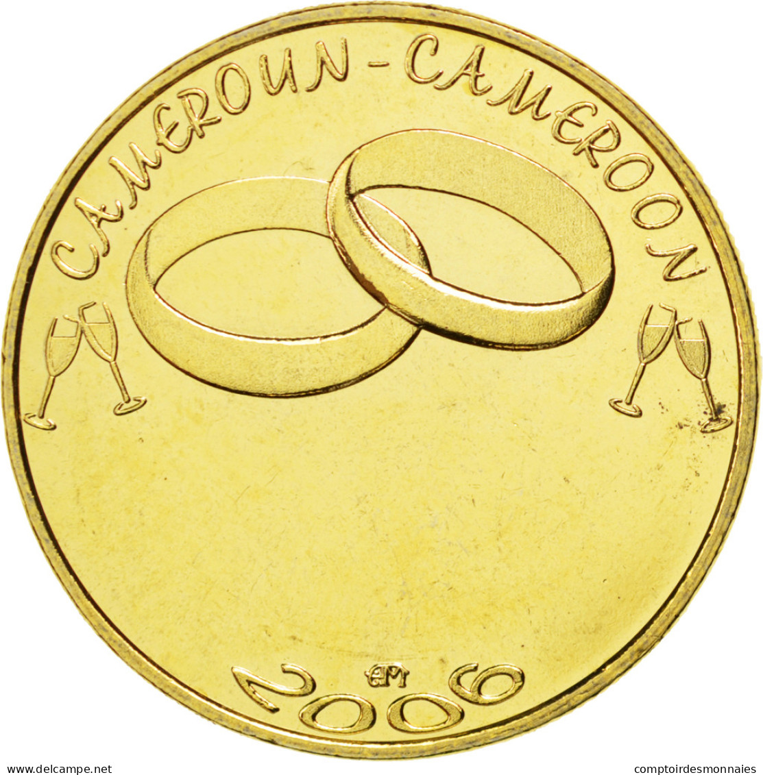 Monnaie, Cameroun, 7500 CFA-5 Africa, 2006, SPL, Brass Gilt, KM:31a - Camerun