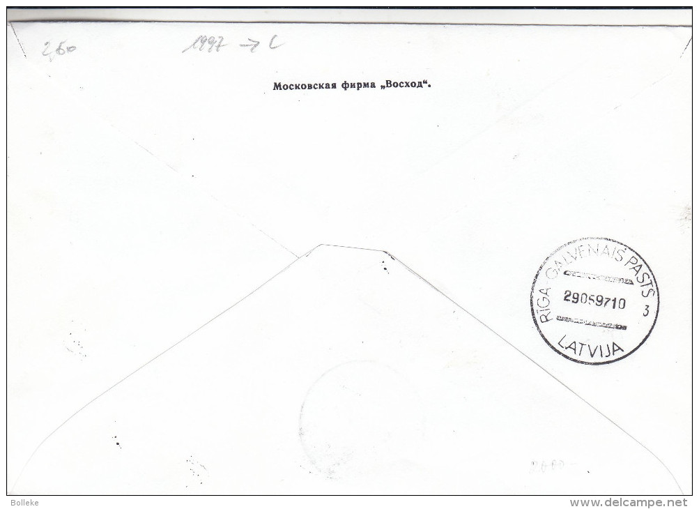Philatélie Polaire - Russie - Lettre De 1997 - Expédié Vers La Lettonie - Riga Galvenais Pasts - Scientific Stations & Arctic Drifting Stations