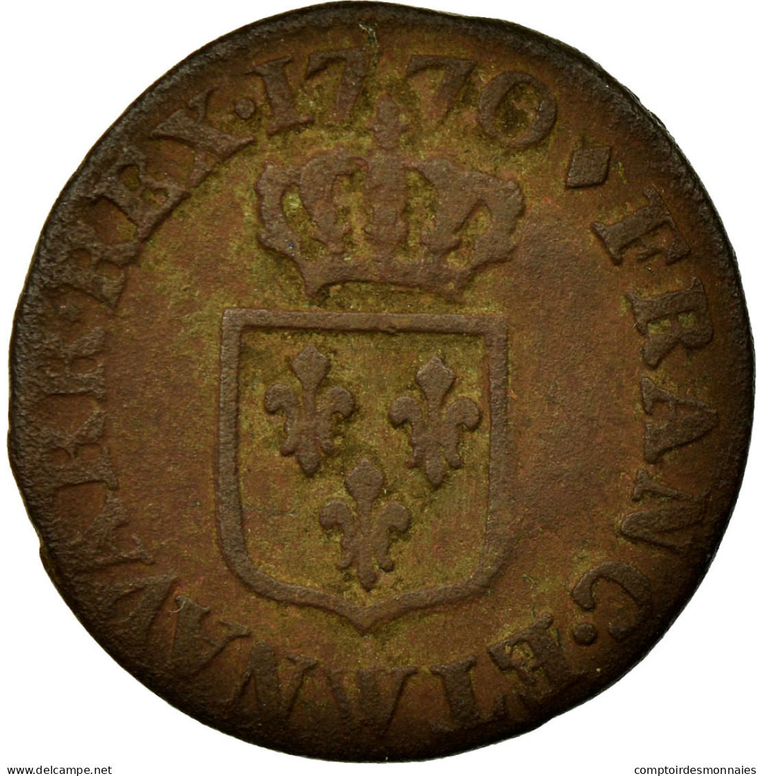 Monnaie, France, Louis XV, Liard à La Vieille Tête, Liard, 1770, Lille, TB - 1715-1774 Louis XV Le Bien-Aimé