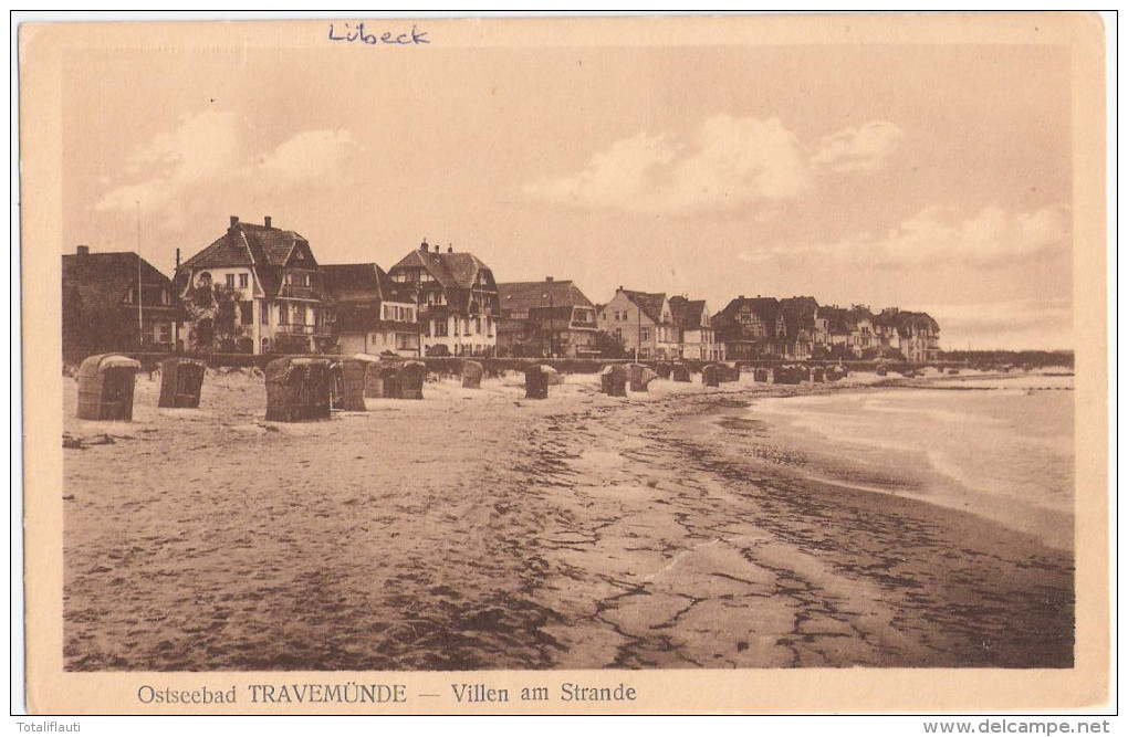 Lübeck Ostseebad TRAVEMÜNDE Villen Am Strande 2.8.1922 Datiert Ungelaufen - Lübeck-Travemuende