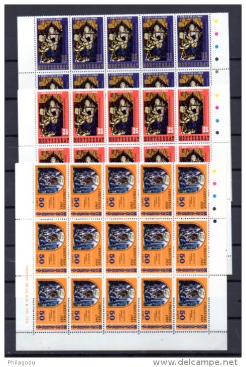 1968-1973  Séries De MONTSERRAT En Blocs De 4 à 10, Entre Yv. 248 Et 301**, Cote 229 € - Montserrat