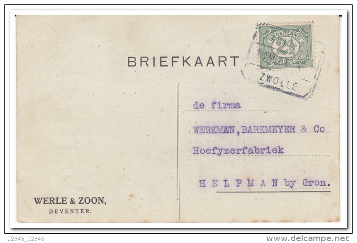 Nederland 1914, Werle & Zoon Deventer, Horseshoes, Horses - Briefe U. Dokumente