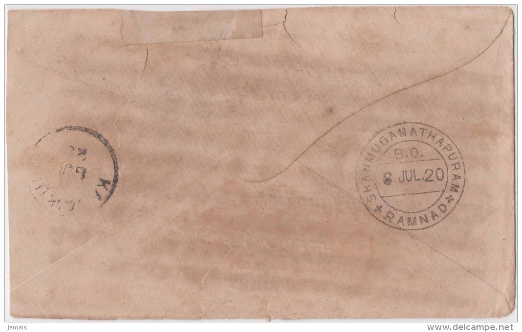 King George V, Straits Settlements, Commercial Cover, Seremban To India, As Per The Scan - Straits Settlements